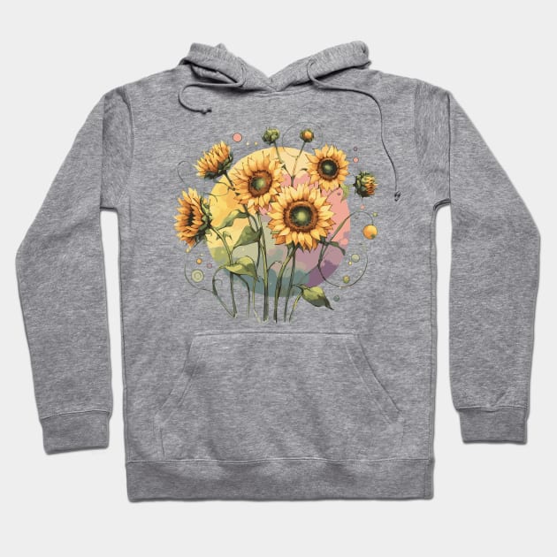 Sunflowers Watercolor Hoodie by Heartsake